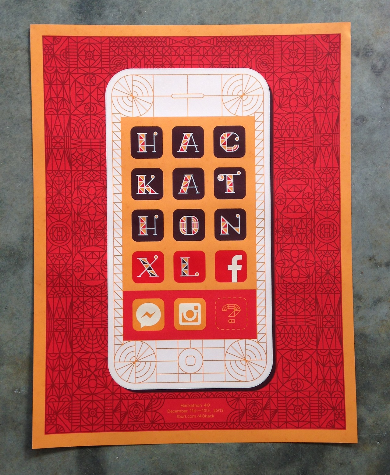 Finished four color poster for Hackathon 40.